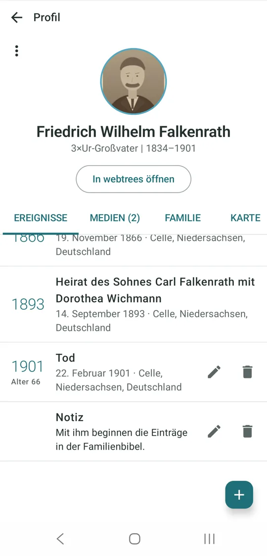 wtAnd: Lebenslauf als Zeitleiste